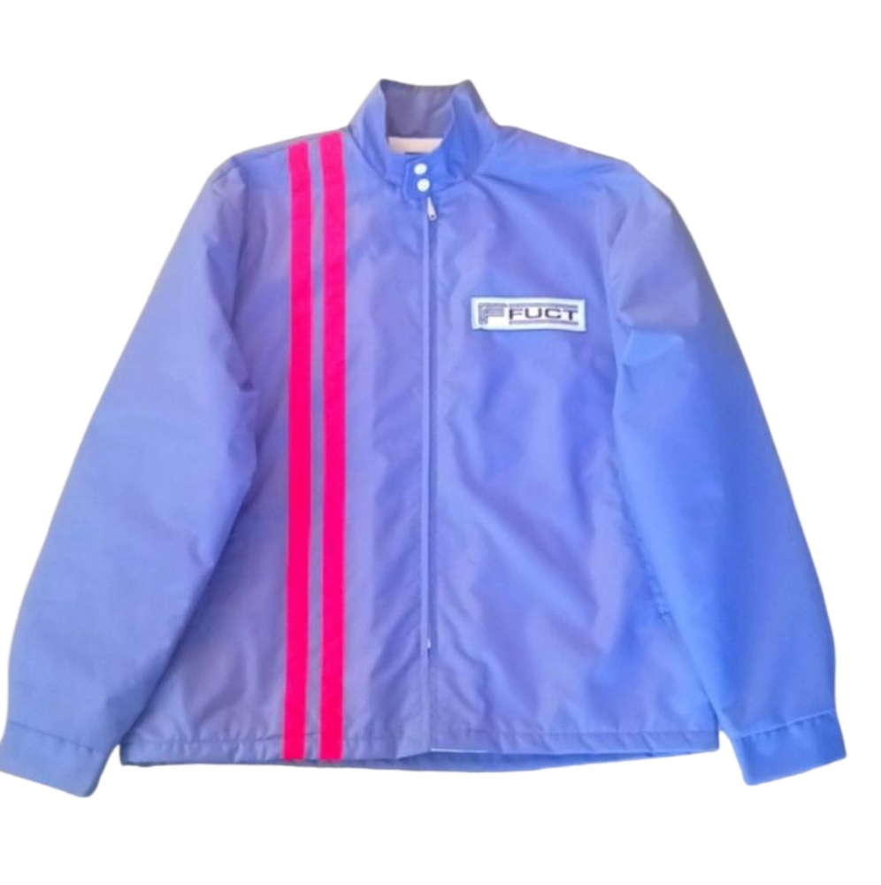 FUCT 3M Reflective Stripe Racing Jacket, Large, Blue & Red.